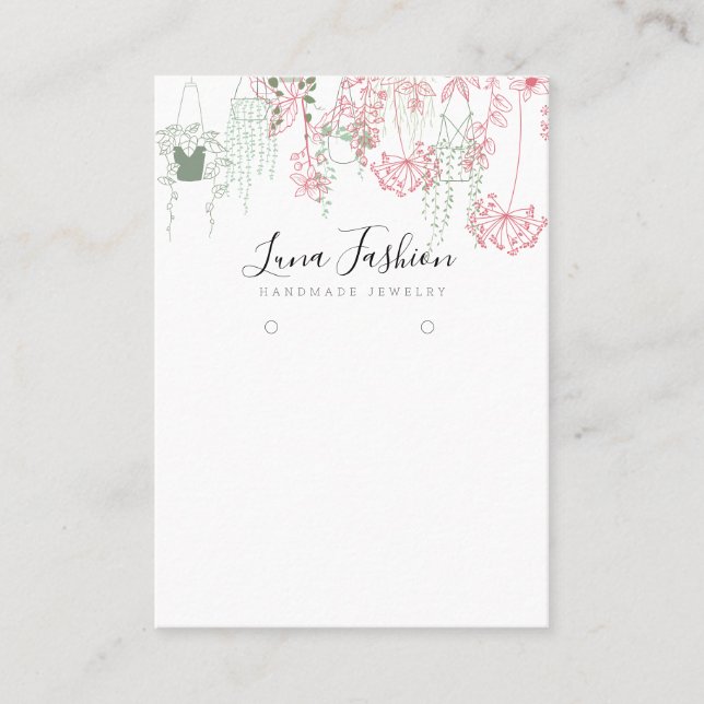 Colorful Wildflower Earring Collection Display Calling Card (Front)