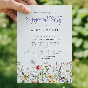 Colorful Wildflower Engagement Party Invitation