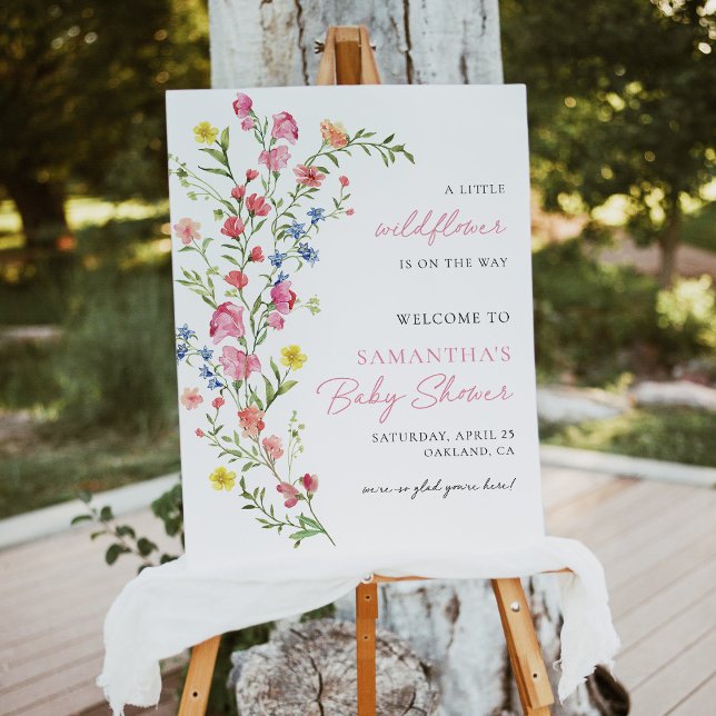 Colorful Wildflower Fairy Baby Shower Welcome Sign (Creator Uploaded)