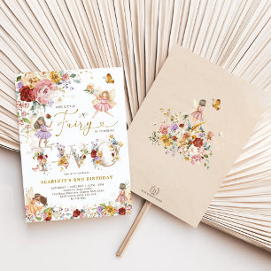 Colorful Wildflower Fairy Princess 2nd Birthday Invitation