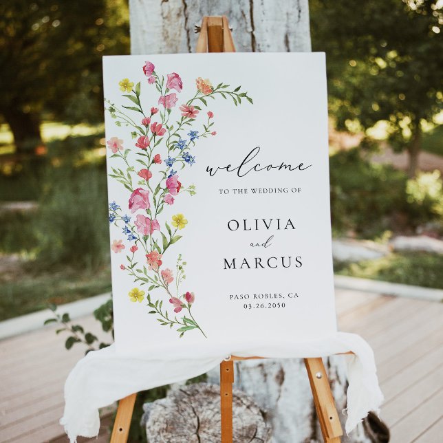 Colorful Wildflower Fairytale Wedding Welcome Sign (Creator Uploaded)