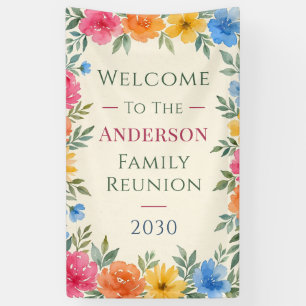 Colorful Wildflower Family Reunion Vertical Banner