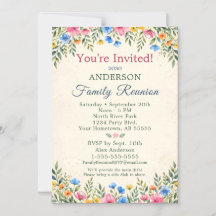 Colorful Wildflower Family Reunion Youre Invited