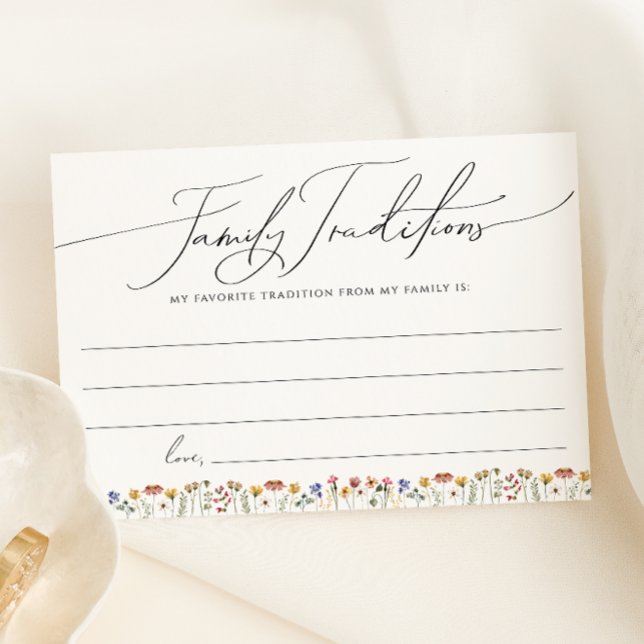 Colorful Wildflower Family Traditions Card (Creator Uploaded)