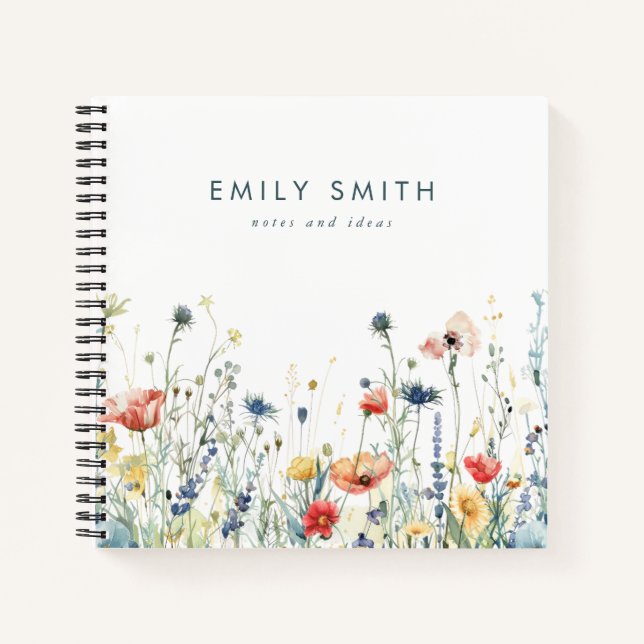 Colorful Wildflower Field Notebook (Front)