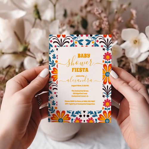Colorful Wildflower Fiesta Senorita Baby Shower  Invitation