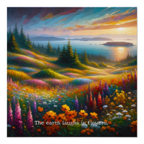Colorful Wildflower Filed painting _ inspirational Poster