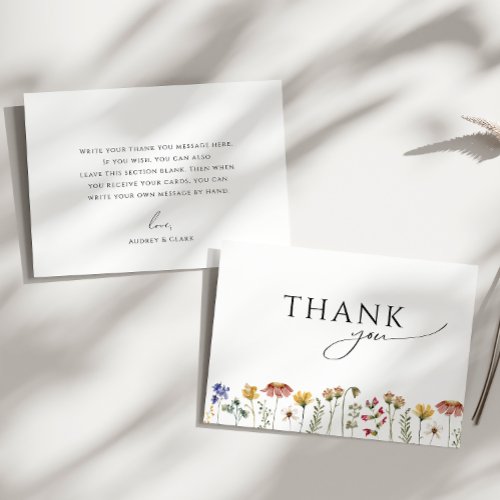Colorful Wildflower Flat Baby Shower Thank You Card
