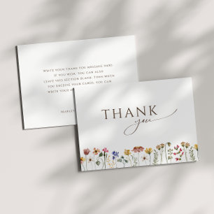 Colorful Wildflower Flat Birthday Party Thank You Card