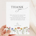 Colorful Wildflower Flat Vertical Baby Shower Thank You Card<br><div class="desc">This colorful wildflower flat vertical baby shower thank you card is perfect for your simple, whimsical boho rainbow summer baby shower. The bright, enchanted pink, yellow, orange, and gold color florals give this product the feel of a minimalist elegant vintage hippie spring garden. The modern design is artsy and delicate,...</div>