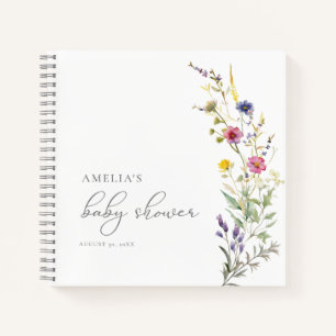 Colorful Wildflower Floral Baby Shower Guest Book