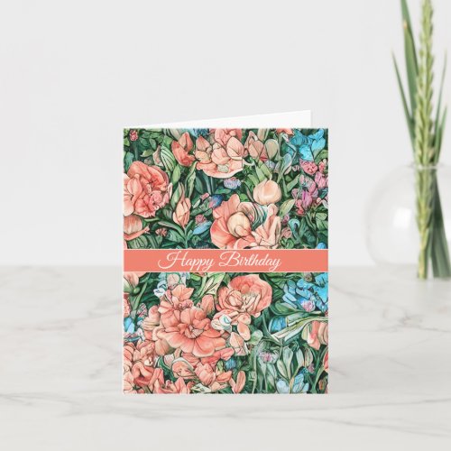 Colorful Wildflower Floral Birthday Card