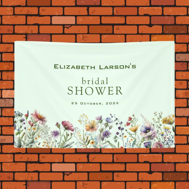Colorful Wildflower Floral Bridal Shower Banner (Creator Uploaded)