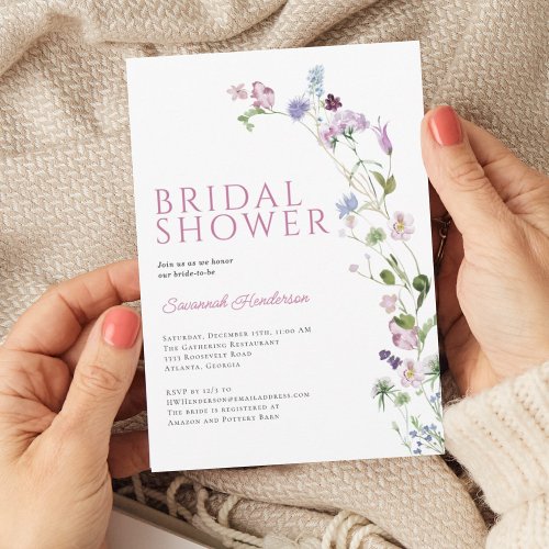 Colorful Wildflower Floral Bridal Shower Invitation
