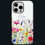 Colorful Wildflower Floral Personalized Name iPhone 16 Pro Max Case<br><div class="desc">Colorful Wildflower Floral Personalized Name iPhne 16 Cases Phone Cases features your custom personalized name in modern calligraphy script typography. Give a personalized gift for Christmas,  birthday,  holidays,  Mothers' Day to mom,  sister,  best friends,  teachers and more. Designed by Evco Studio www.zazzle.com/store/evcostudio</div>