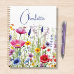 Colorful Wildflower Floral Personalized Name Planner<br><div class="desc">Colorful Wildflower Floral Personalized Name Planner features your custom personalized name in modern calligraphy script typography. Perfect for school,  work,  sports and home. Give a personalized gift for Christmas,  birthday,  holidays,  Mothers' Day to mom,  sister,  best friends,  teachers and more. Designed by Evco Studio www.zazzle.com/store/evcostudio</div>