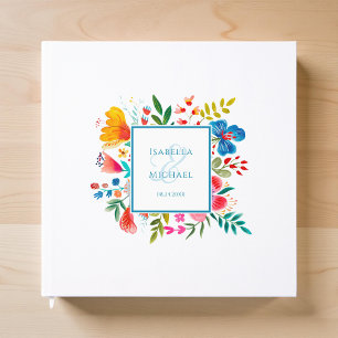 Colorful Wildflower Floral Watercolor Wedding Guest Book