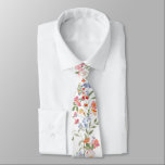 Colorful Wildflower Floral Wedding Groomsmen Gift Neck Tie<br><div class="desc">Elevate your wedding party with our elegant botanical groomsmen gift neck tie,  perfect for the groom as well. This sophisticated tie showcases colorful wildflowers intertwined with greenery leaves into floral wreath,  adding a touch of timeless elegance to your celebration. Ideal for a chic and stylish wedding look.</div>
