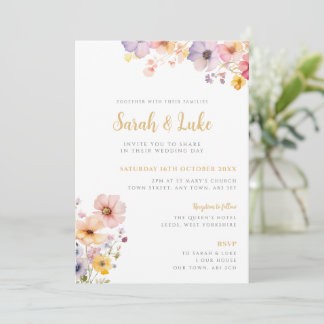 Colorful Wildflower Floral Wedding Invitation