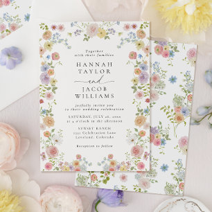 Colorful Wildflower Floral Wedding Invitation