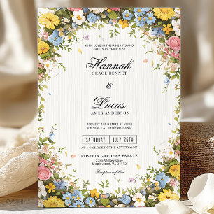 Colorful Wildflower Floral Wedding Invitation