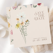 Colorful Wildflower Floral Wedding Save the Date