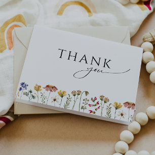 Colorful Wildflower Folded Baby Shower Thank You Card