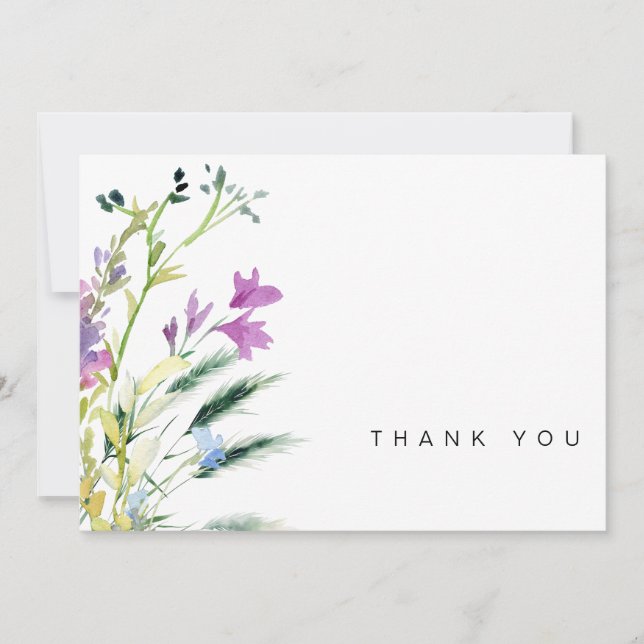 Colorful Wildflower Funeral Bereavement Thank You Card (Front)