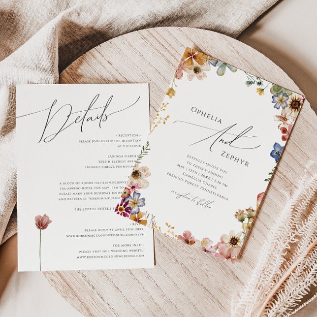 Colorful Wildflower Garden | All In One Wedding Invitation (Creator Uploaded)
