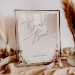 Colorful Wildflower Garden | Beige Guest Book Sign<br><div class="desc">This colorful wildflower garden | beige guest book sign is perfect for your simple, whimsical boho rainbow summer wedding. The bright, enchanted pink, yellow, orange, and gold color florals give this product the feel of a minimalist elegant vintage hippie spring garden. The modern design is artsy and delicate, portraying a...</div>