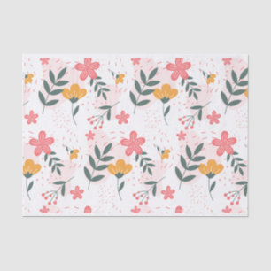 Colorful Wildflower Garden Boho Botanical Floral Tissue Paper