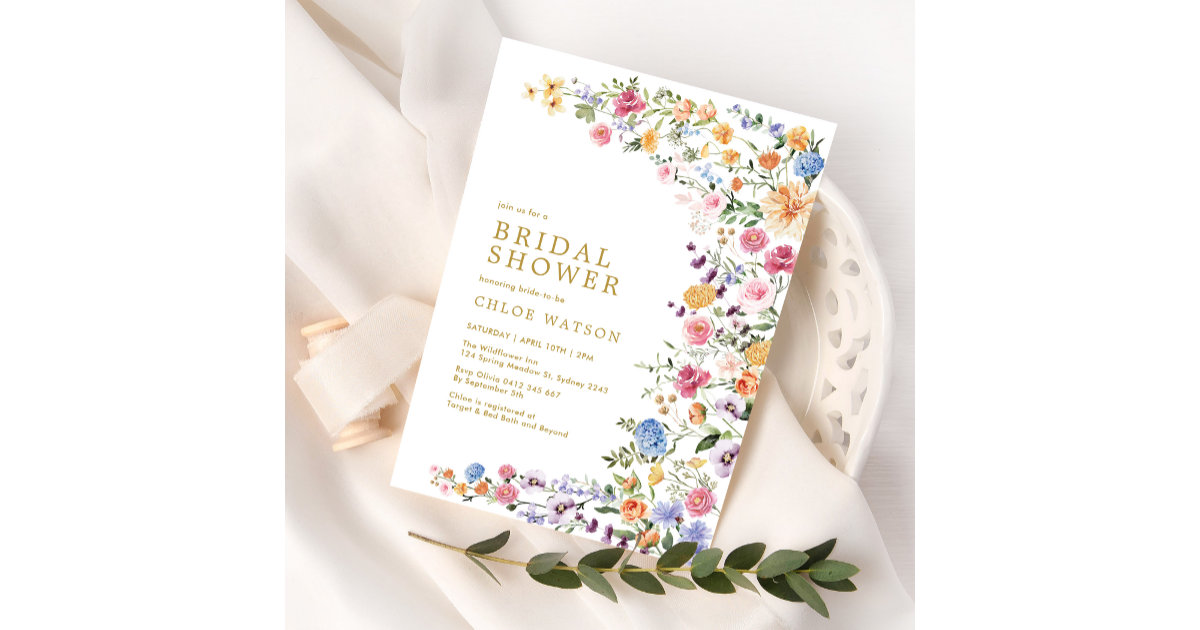 Colorful Wildflower Garden Bridal Shower Invitatio Invitation Zazzle