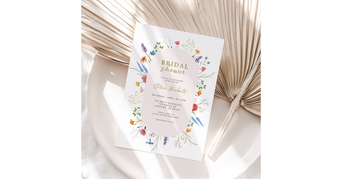 Colorful Wildflower Garden Bridal Shower Invitation Zazzle