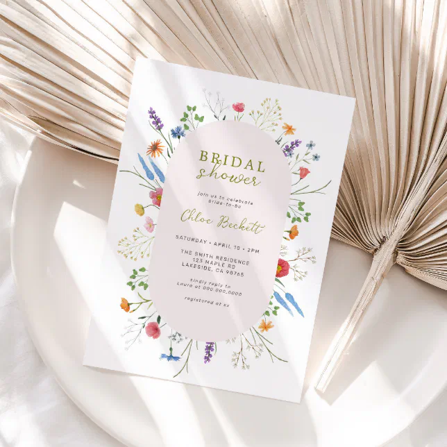 Colorful Wildflower Garden Bridal Shower Invitation Zazzle