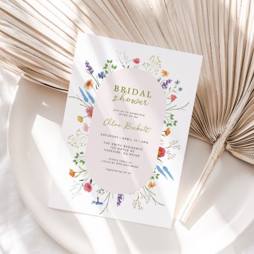 Colorful Wildflower Garden Bridal Shower Invitation
