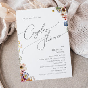 Colorful Wildflower   Garden Couples Shower Invitation
