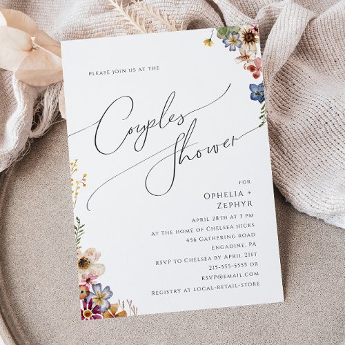 Colorful Wildflower  Garden Couples Shower Invitation