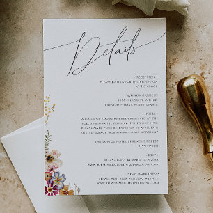 Colorful Wildflower Garden Details Enclosure Card