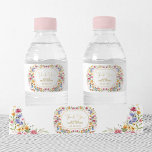 Colorful Wildflower Garden Flowers Wedding Party Water Bottle Label<br><div class="desc">Make a lasting impact on your guests with our elegant water bottle labels. The cheerful design features a stunning array of colorful watercolor wildflowers, beautifully mixed with lush greenery foliage, creating a vibrant and eye-catching display that is sure to impress. Use the text fields to customize the label with your...</div>