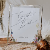 Colorful Wildflower | Garden Guest Book Sign