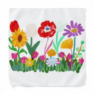 Colorful Wildflower Garden on shoulder Bandana