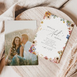 Colorful Wildflower Garden | Photo Casual Wedding Invitation<br><div class="desc">This colorful wildflower garden | photo casual wedding invitation is perfect for your simple, whimsical boho rainbow summer wedding. The bright, enchanted pink, yellow, orange, and gold color florals give this product the feel of a minimalist elegant vintage hippie spring garden. The modern design is artsy and delicate, portraying a...</div>