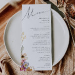 Colorful Wildflower | Garden Wedding Dinner Menu<br><div class="desc">This colorful wildflower | garden wedding dinner menu is perfect for your simple, whimsical boho rainbow summer wedding. The bright, enchanted pink, yellow, orange, and gold color florals give this product the feel of a minimalist elegant vintage hippie spring garden. The modern design is artsy and delicate, portraying a classic...</div>