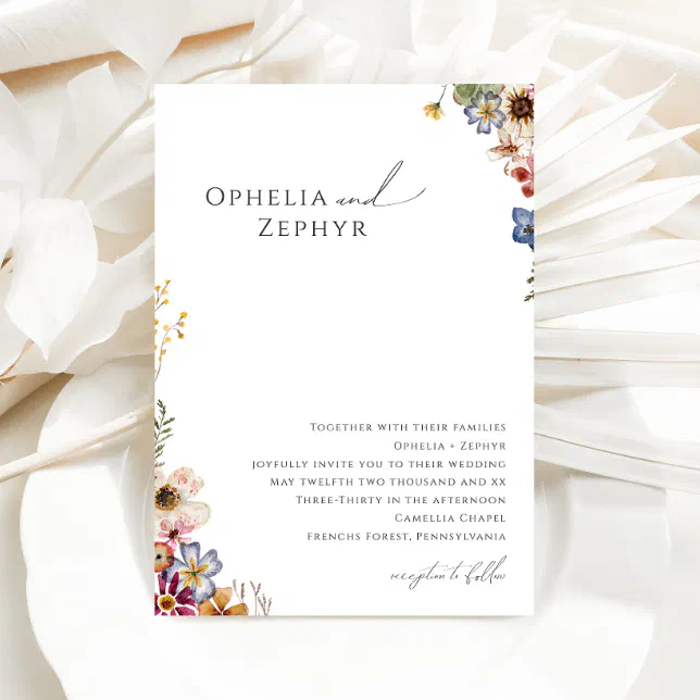 Colorful Wildflower | Garden Wedding Invitation | Zazzle