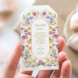 Colorful Wildflower Garden Wedding Party Favors Gift Tags