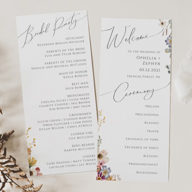 Colorful Wildflower Garden | Wedding Program (Creator Uploaded)