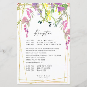 Colorful Wildflower Geometric Reception Timeline