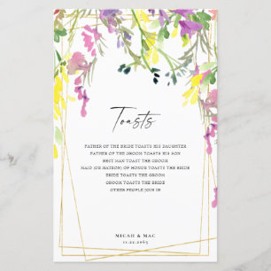 Colorful Wildflower Geometric Reception Toasts II