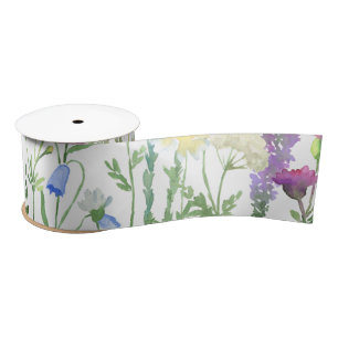 Colorful Wildflower Gift  Satin Ribbon