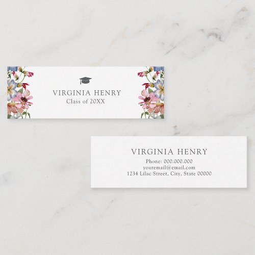 Colorful Wildflower Graduate Name Card